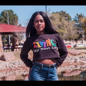 “Living My Best Life” Crop Top
